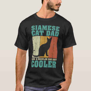 Camiseta Homem Vintage Retro Gato Siames Pai Como Um Regula