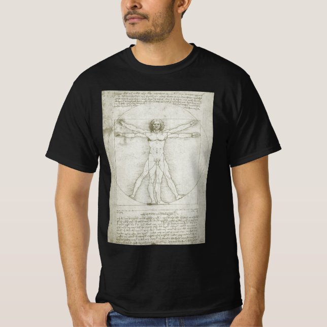 Camiseta Homem Vitruviano de Leonardo da Vinci (Frente)