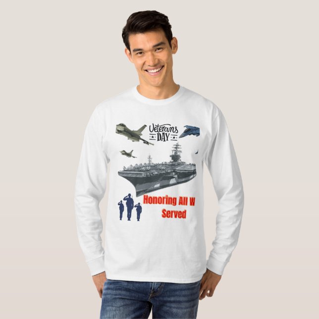 Camiseta Homenageando o poderoso militar branco (Frente Completa)