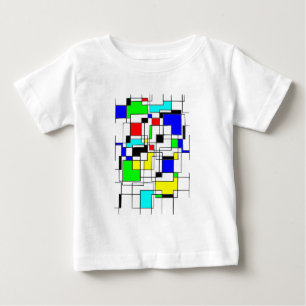 Camiseta Homenagem Aleatória aos quadrados a Mondrian