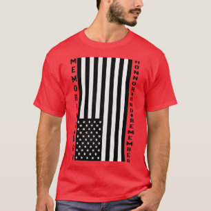 Camiseta homenagem do dia memorial e lembrança de vintage a