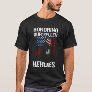 Camiseta Homenagem Patriótica Honrando Nosso Fallen Heroe M