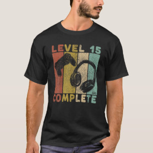 Camiseta Homens 15 de Aniversário do Mens Jogos T Nível 1