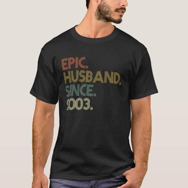 Camiseta Homens 19º marido da Epic do aniversário de casame (Frente)