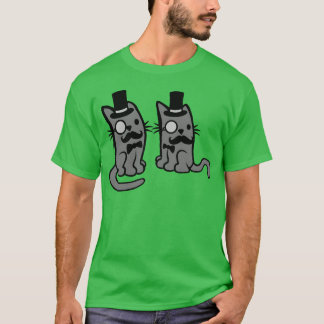 Camiseta Homens 2 gatos amiguinho