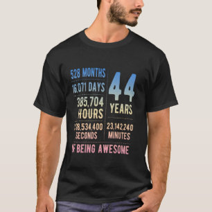 Camiseta Homens 44 de Aniversário Mulheres Engraçadas 44 An