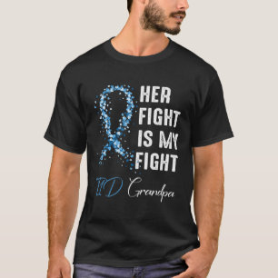 Camiseta Homens A Luta Dela é Minha Luta T1d Avô Diabetes T