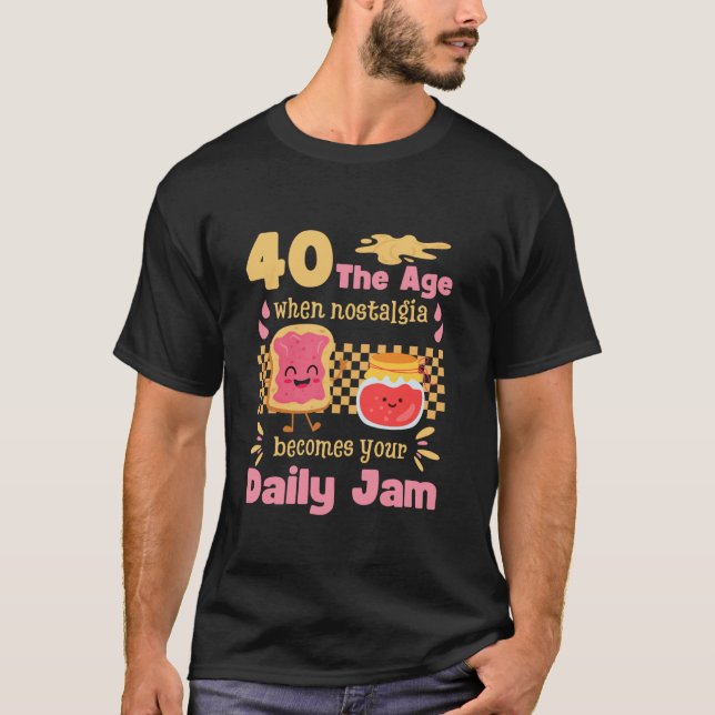 Camiseta Homens aniversário de 40 anos de 40 anos Design 40 (Frente)