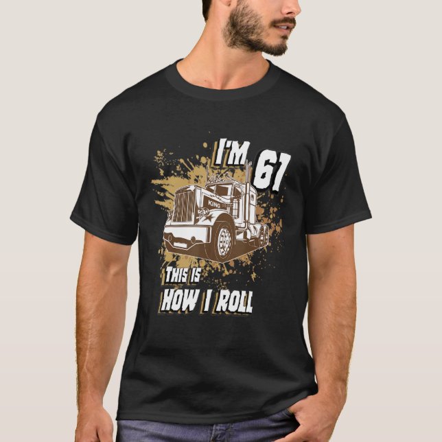 Camiseta Homens Aniversário de 61 anos. Tenho 61 anos. (Frente)
