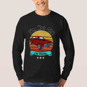 Camiseta Homens antigos do carro retrô não velhos, sou clás