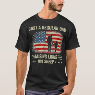 Camiseta Homens apenas um Pai regular levantando leões par