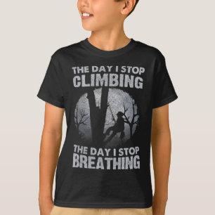 Camiseta Homens Arborista Podador de Árvores Lenhador Camis