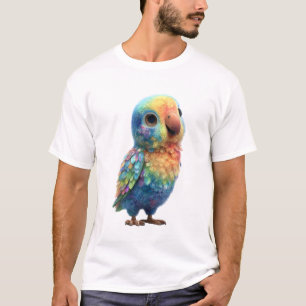 Camiseta Homens Arco-Íris Estilizado Bebê Papagaio