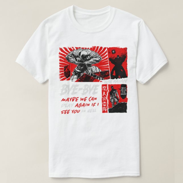Camiseta Homens Asura Manga Japonês Animação Engraçada Fã (Frente do Design)