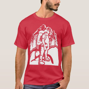 Camiseta Homens Atacam a Natureza, Montanhista, ao ar livre