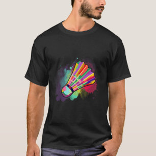Camiseta Homens Atletas Crianças Enrolam Badminton Colorido