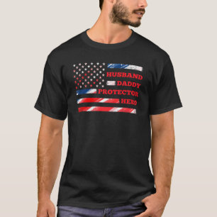 Camiseta Homens - Bandeira Americana Para Protetor De Pais