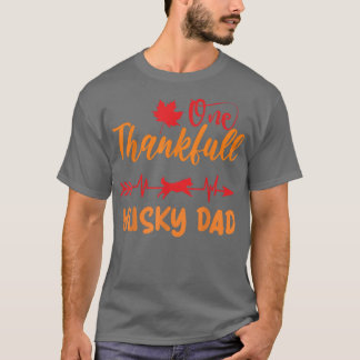 Camiseta Homens Batidos Cardíacos Ação de Graças Um Pai de 