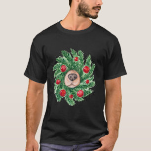 Camiseta Homens bonitos de Natal mulheres narinas de cão co