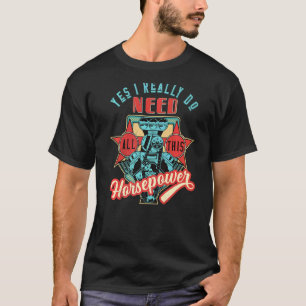 Camiseta Homens Cabeças de Motor Soprado Mais Cavalos de Fo