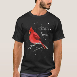 Camiseta Homens cardinais vermelhos do espírito inverno" do