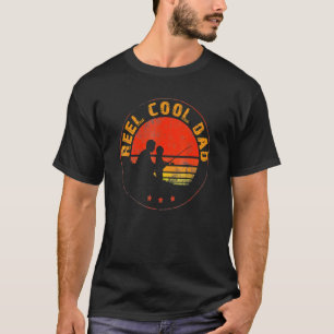 Camiseta Homens Carrete Retro Legal Pai Pescaria Papai Vint