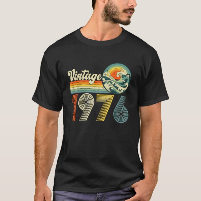 Camiseta Homens Clássicos Nasceres em 1976 (Frente)