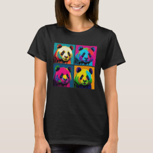 Camiseta Homens Coloridos de Pop com Ilustração de Panda Gi