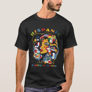 Camiseta Homens com Bandeiras do Mês do Patrimônio Hispânic
