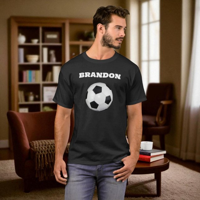 Camiseta Homens com Na moda de esferas de futebol (Criador carregado)
