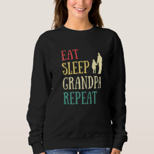 Camiseta Homens Comem Dormem Avô Humor Vintage Avô Avô