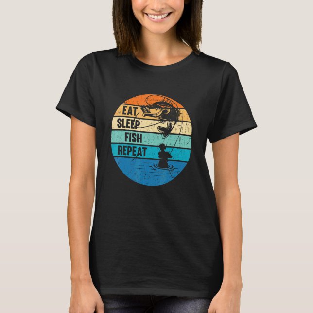 Camiseta Homens Comem Dormem Peixe Repetem (Frente)