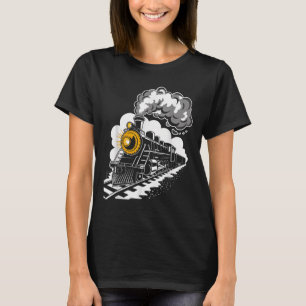 Camiseta Homens Condutores Da Vintagem Do Comboio A Vapor D
