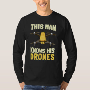 Camiseta Homens Conhecem O Aviador De Drones Voando Rc