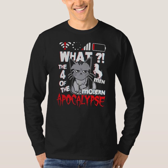 Camiseta Homens Crianças Nerd Gato Que 4 Cavalos Da Ap Mode (Frente)