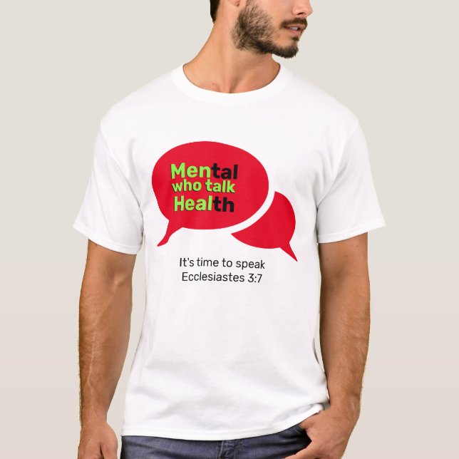 Camiseta HOMENS Cristãos que falam saúde mental (Frente)