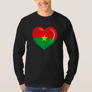 Camiseta Homens Cute Heart Burkina Faso Bandeiras Mulheres