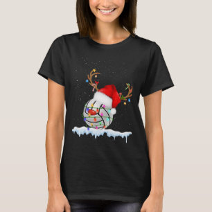 Camiseta Homens da Bola de Voleibol de Natal Hat Xmas