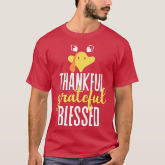 Camiseta Homens da Família de Ação de Graças, Feliz e Abenç