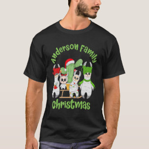 Camiseta Homens da Família Llama Mulheres e Crianças Anders