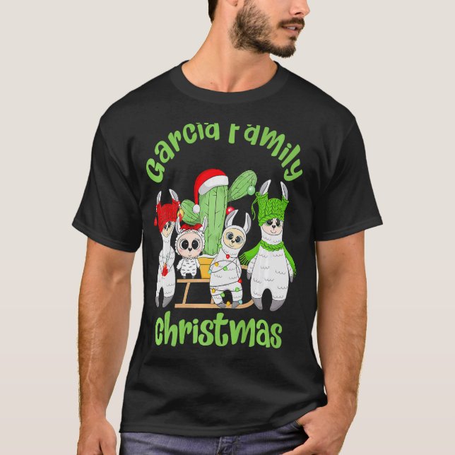 Camiseta Homens Da Família Llama Mulheres E Crianças Da Fam (Frente)