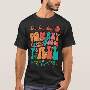 Camiseta Homens da Família Retro Xmas Feliz Natal Yall