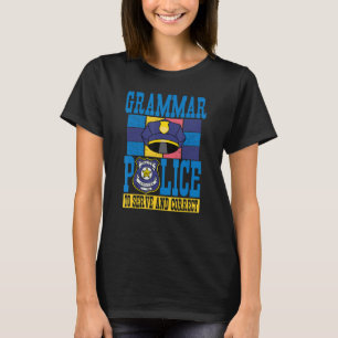 Camiseta Homens da Polícia de Gramática Mulheres Crianças, 