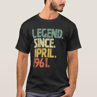 Camiseta Homens de 62 anos lenda mulheres desde abril de 19