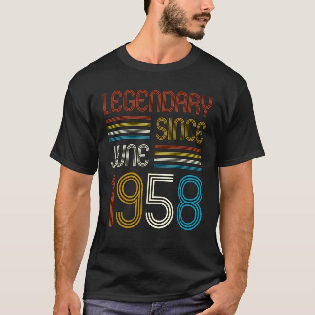 Camiseta Homens de 65 anos Mulheres Lenda de 65 anos desde (Frente)