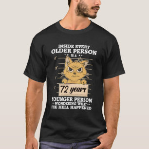 Camiseta Homens De 72 Anos De Aniversário Mulheres Engraçad
