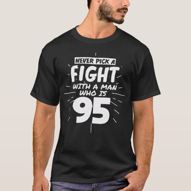 Camiseta Homens De 95 Anos De Idade 95 Aniversário Apresent (Frente)