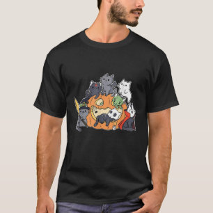 Camiseta Homens de Abóbora de Gato Bonitos Homens Mulheres