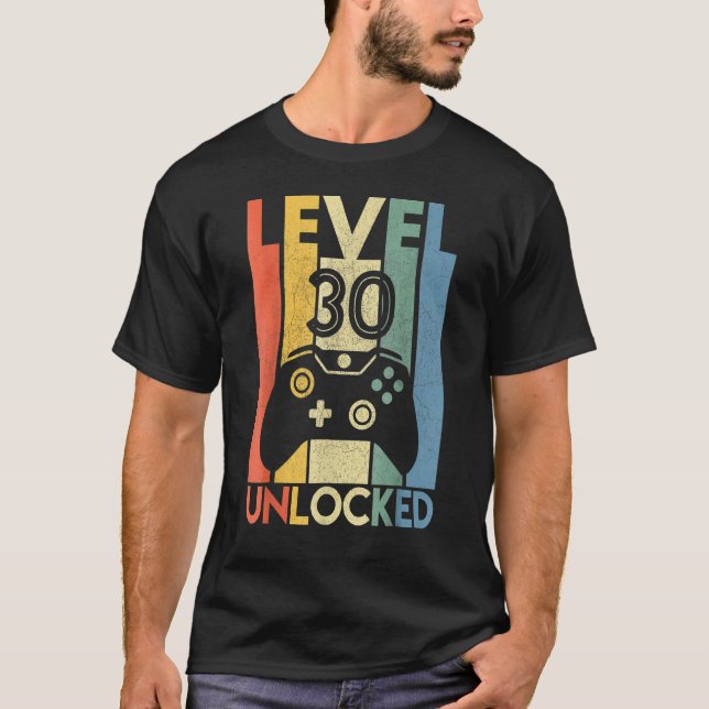 Camiseta Homens de Aniversário do Jogador de Vídeo T 30 des (Frente)
