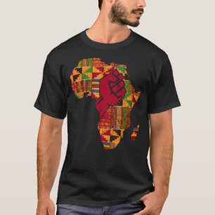 Camiseta Homens de Arte do legal Kente Mulheres África Mapa